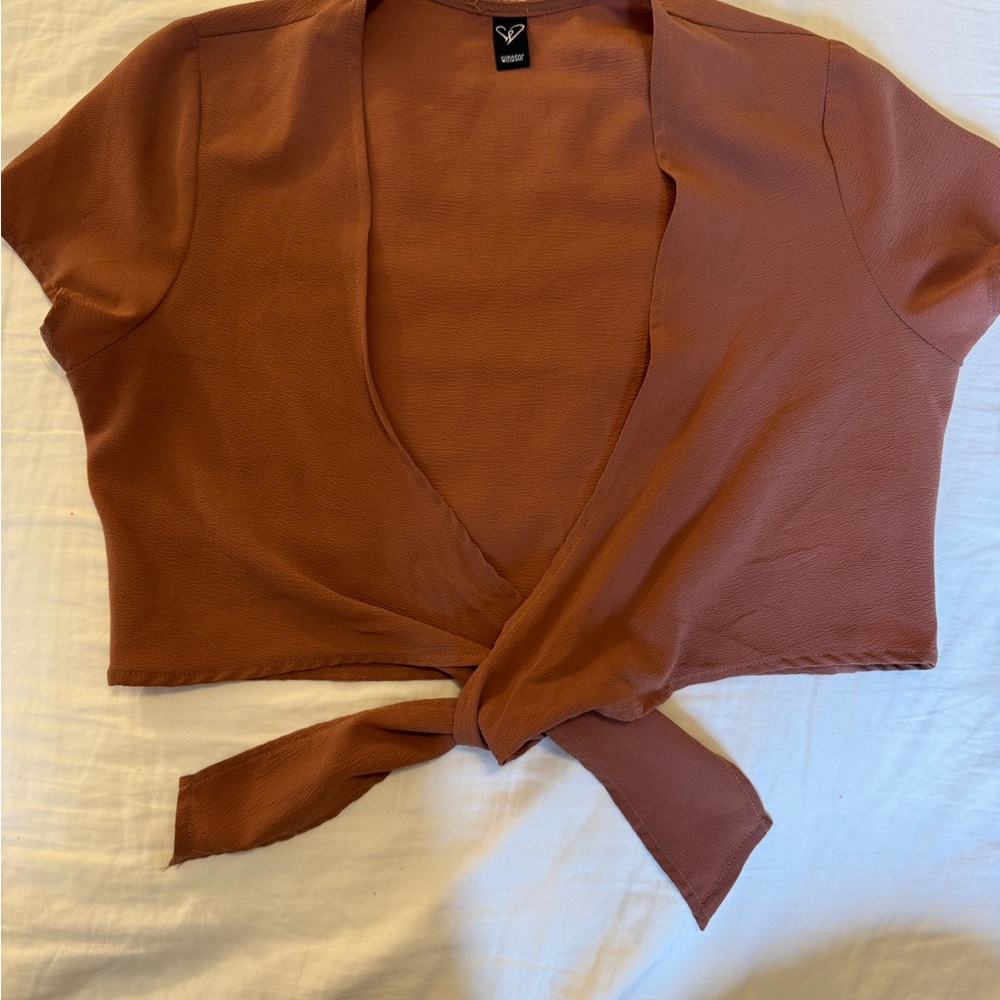 Windsor Rust Wrap Top - Picture 2 of 4